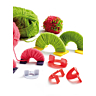Coloured plastic pompom makers