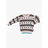 1033 - 1034 Intarsia hat with pompom and intarsia sweater with round collar