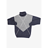 1035 - 1036 Scarf and Intarsia lozenge sweater with roll neck