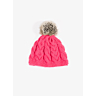1053 Hat and Cabled hat with fur pompom
