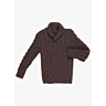 1057 Cabled sweater with shawl collar