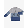 1065 Three colour embroidered sweater