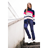 M1102 - high neck striped sweater