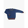 M1535 Cable sweater with striped borders in pdf format