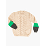 M6016 Cabled sweater with 3 color sleeves in pdf format