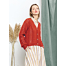 M6132 V neck cardigan with cables and eyelets in pdf format