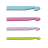 No-handle coloured plastic crochet hooks, 7 mm - 15 cm