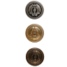 Pack of 6 gold metal buttons Ø 15 mm
