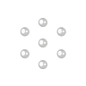 Pack of 7 white pearl buttons Ø 9mm blanc
