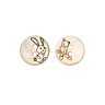 Lot de 6 boutons Lapin en noix de coco ⌀ 18 mm