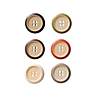 Pack of 6 recycled horn buttons Ø 20 mm - gris