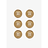 Pack of 6 acacia buttons, Ø 18 mm