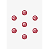 Pack of 7 rounded pearl buttons Ø 9mm fushia