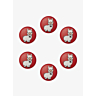 Pack of 6 lama buttons, Ø 15 mm Rouge