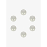 Pack of 6 Rounded Shank Buttons - 12 mm argent