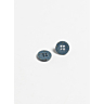 Pack of 6 recycled cotton and horn buttons Ø15 mm bleu