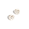 Pack of 6 coconut Heart buttons, Ø 18 mm