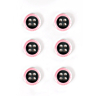 Lot de 6 boutons bicolore rose Ø 11 mm