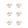 Lot de 6 boutons boule irisé écru Ø 10 mm