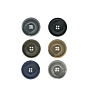 Pack of 6 ebony buttons Ø 30 mm