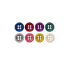 Pack of 7 buttons with 4 holes Ø 13 mm green