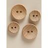 Pack of 6 beechwood buttons Ø 27 mm natural