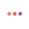 Lot de 6 blue heart print buttons Ø 12 mm