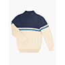 M6347 Pull tricolore homme col montant Damien en impression papier