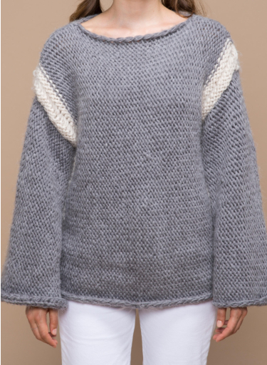 boat neck blue sweater