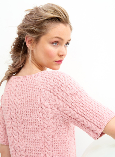 Cable Raglan Pullover in Spruce